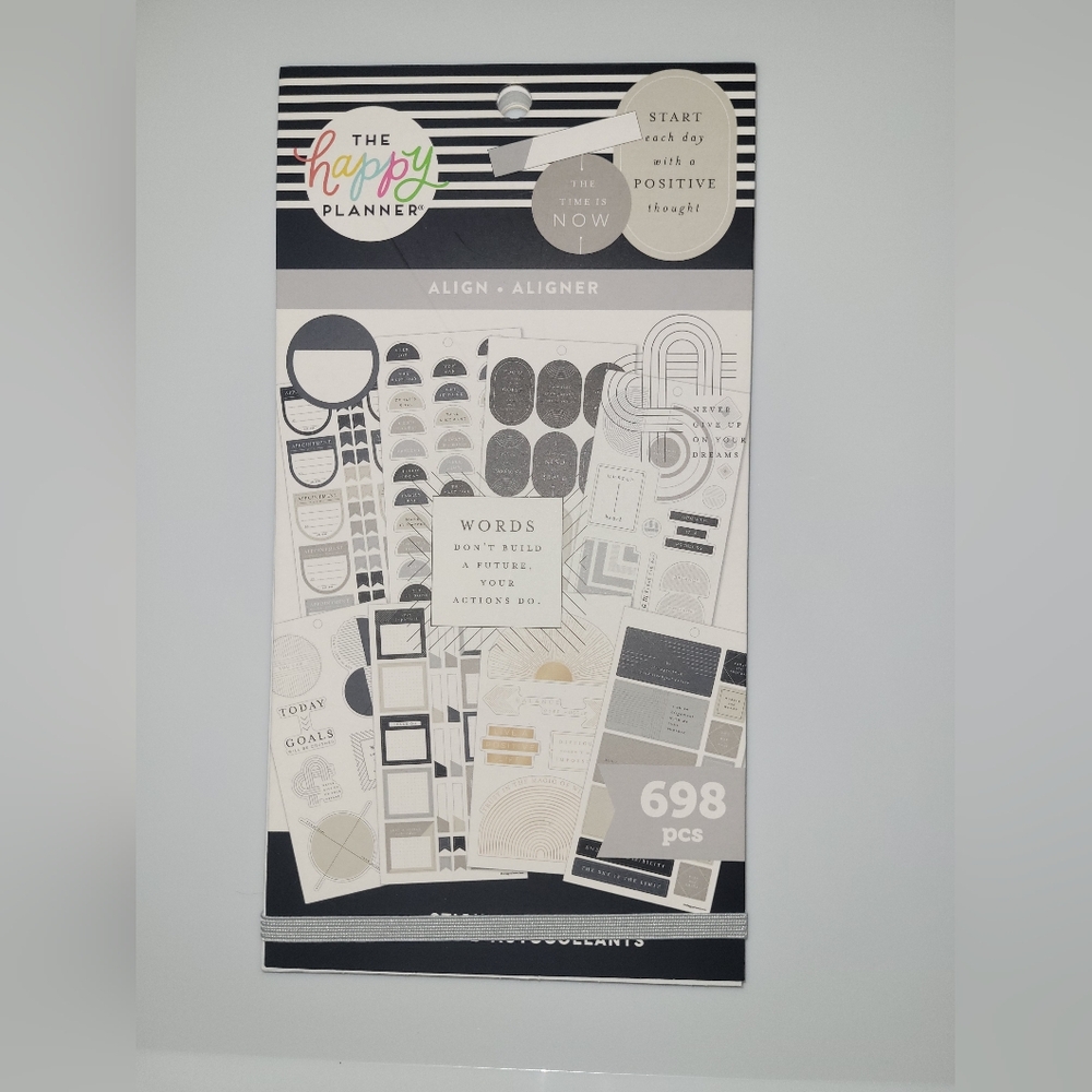 The Happy Planner Align Sticker Pack - Black and Gray